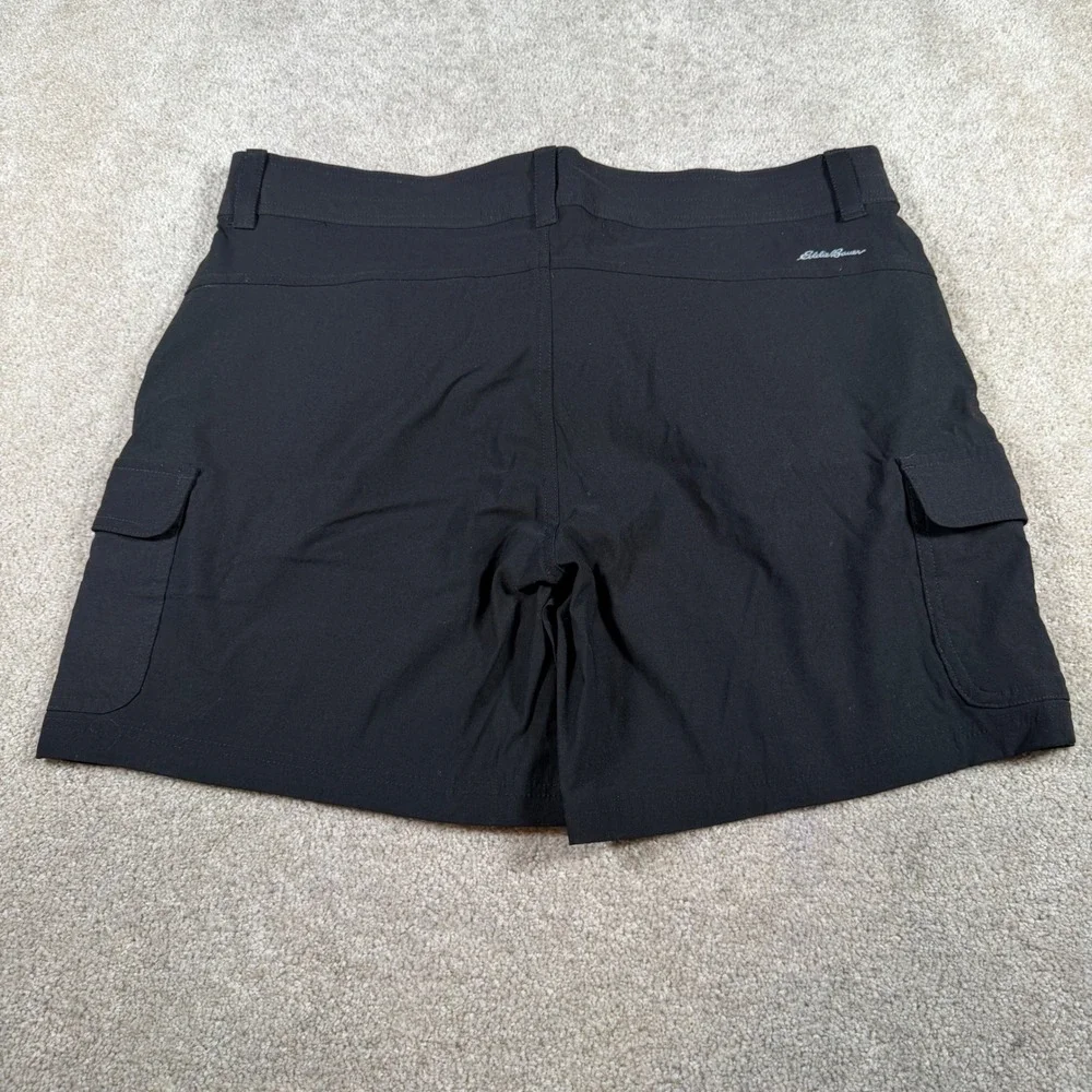 Eddie Bauer Summer Trail Shorts Women 14(FITS 36x5.5) Black Cargo Hiking Outdoor